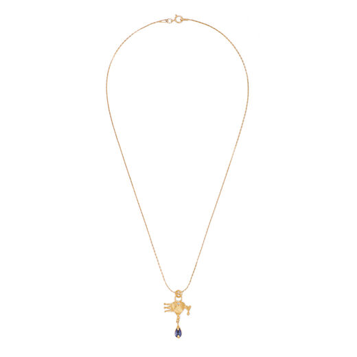 Blue cubic zirconia heart necklace by Ruby Jack